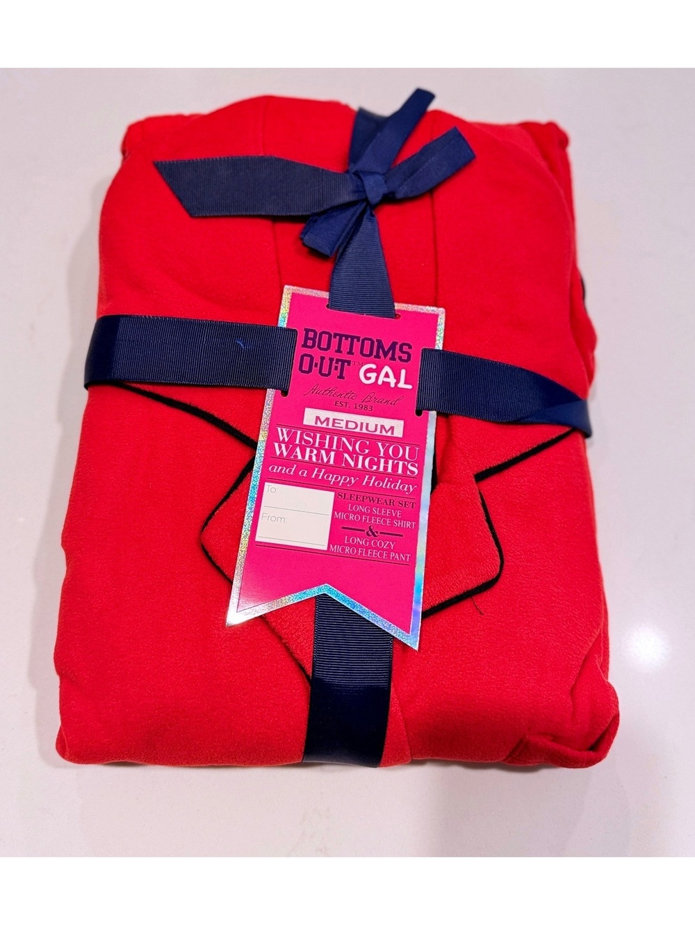 Bottoms Out Gal Micro Fleece Red Pajama Set Women Size M